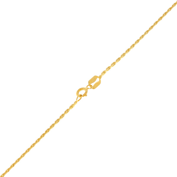 Collar eslabón cruzado con dije motivo equino en oro amarillo 14 kilates.