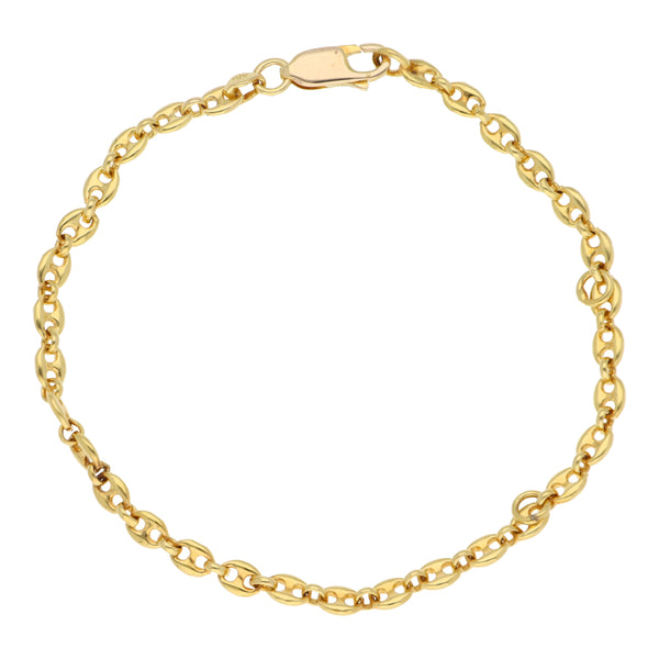 Pulsera eslabón nudo marino en oro amarillo 18 kilates.