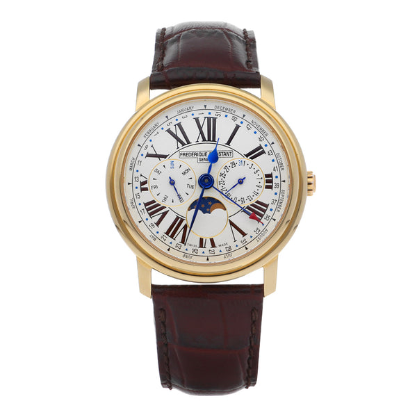 Reloj Frederique Constant para caballero en acero chapa correa piel.