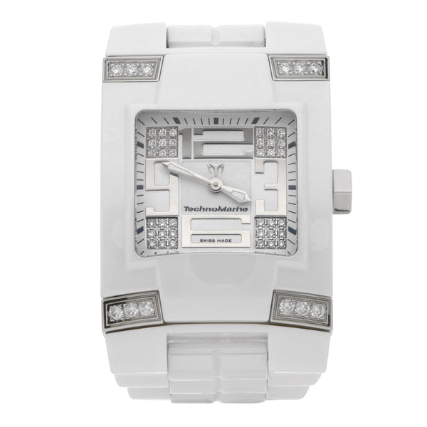 Reloj Technomarine para dama modelo Square Ceramic Diamonds.