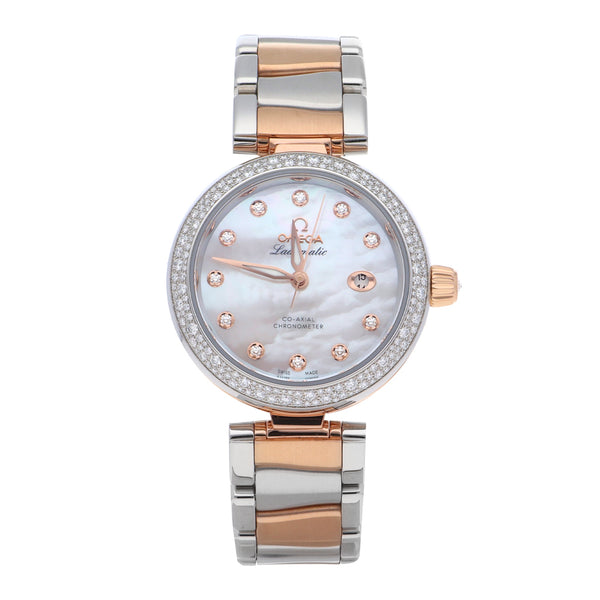 Reloj Omega para dama modelo Ladymatic vistas en oro rosa 18 kilates.