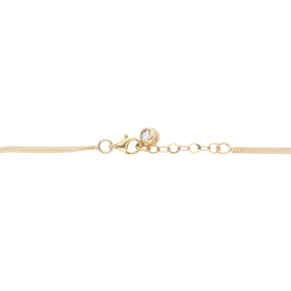 Pulsera eslabón combinado con sintéticos en oro amarillo 14 kilates.