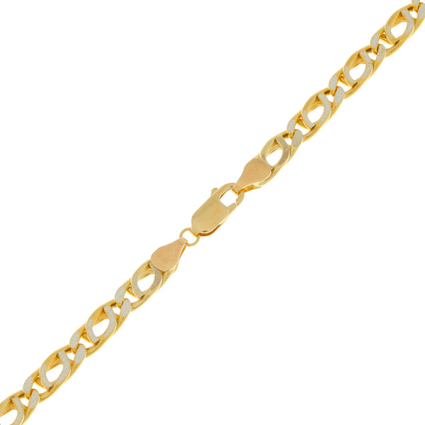 Collar eslabón nudo egipcio diamantado en oro amarillo 14 kilates.