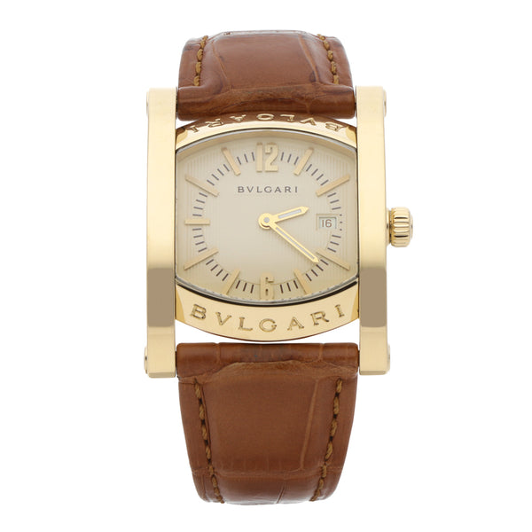 Reloj Bvlgari para dama/unisex modelo Assioma caja en oro amarillo 18 kilates.