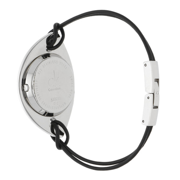 Reloj Calvin Klein para dama en acero inoxidable correa piel.