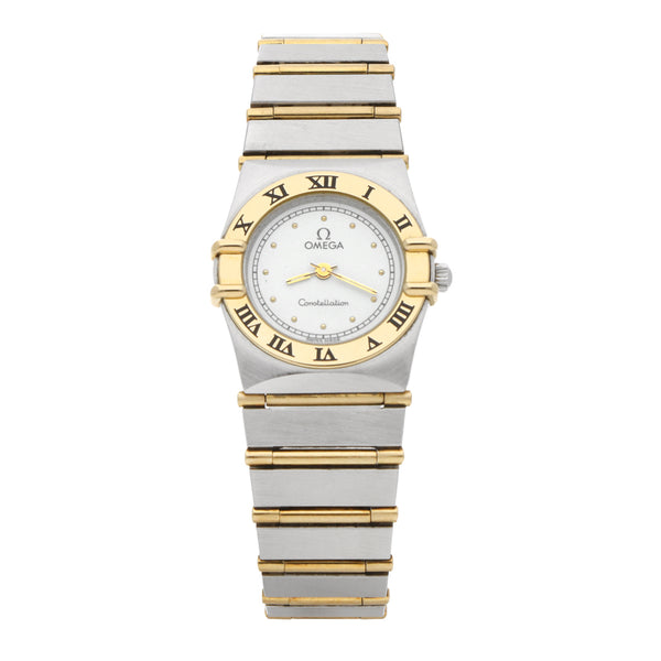 Reloj Omega para dama modelo Constellation vistas en oro amarillo 18 kilates.