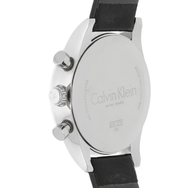 Reloj Calvin Klein para caballero en acero inoxidable correa piel.