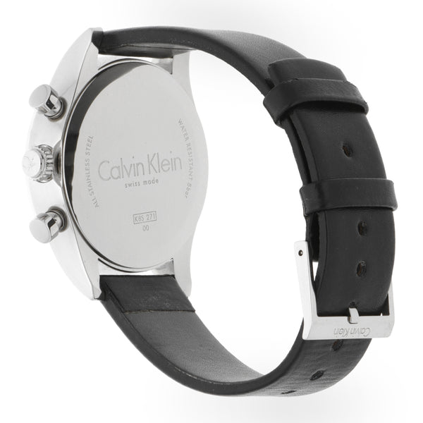 Reloj Calvin Klein para caballero en acero inoxidable correa piel.