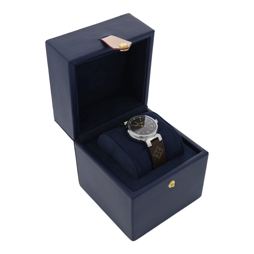 Reloj Louis Vuitton para dama en acero inoxidable correa piel