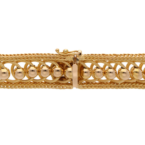 Pulsera hechura italiana en oro amarillo 14 kilates.