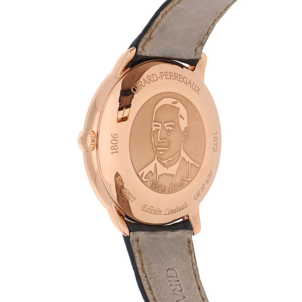 Reloj Girard Perregaux para caballero modelo Iconos de México caja en oro rosa 18 kilates.