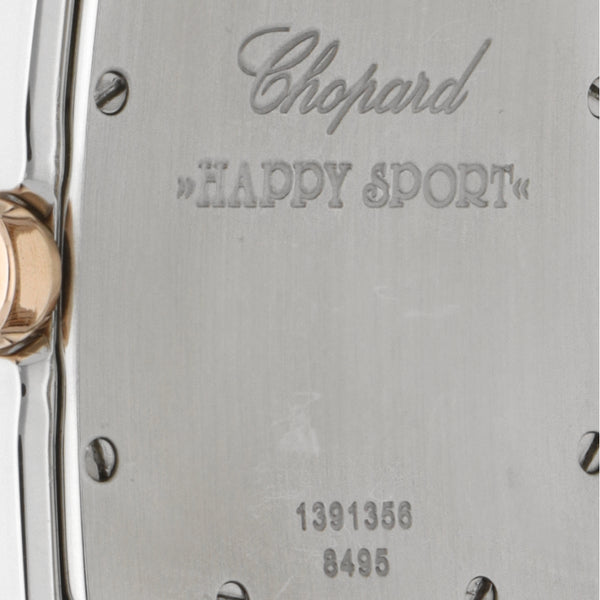 Reloj Chopard para dama modelo Happy Sport vistas en oro rosa 18 kilates.