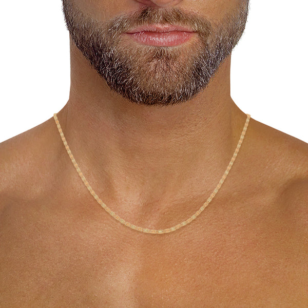 Collar eslabón nudo marino en oro tres tonos 14 kilates.
