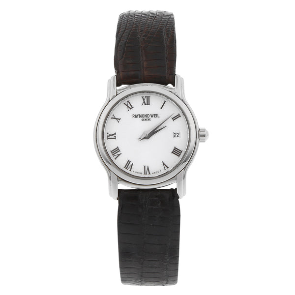 Reloj Raymond Weil para dama en acero inoxidable correa piel.