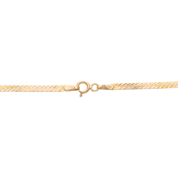 Pulsera eslabón planchado en oro amarillo 14 kilates.