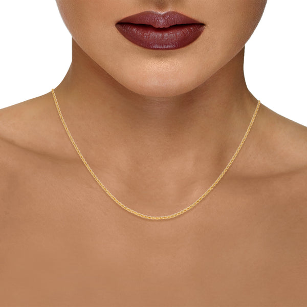 Collar eslabón torzal en oro amarillo 14 kilates.