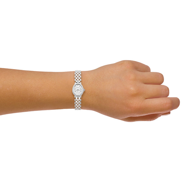 Reloj Geneve para dama en oro blanco 14 kilates.