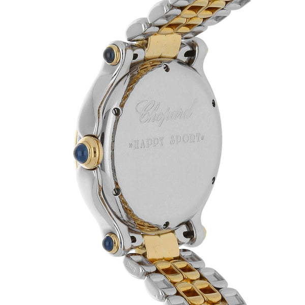 Reloj Chopard para dama modelo Happy Sport vistas en oro amarillo 18 kilates.