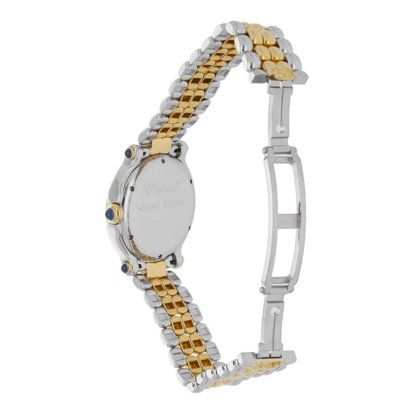 Reloj Chopard para dama modelo Happy Sport vistas en oro amarillo 18 kilates.