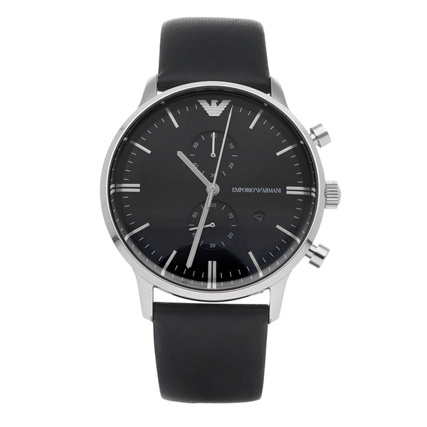 Reloj Emporio Armani para caballero en acero inoxidable correa piel.