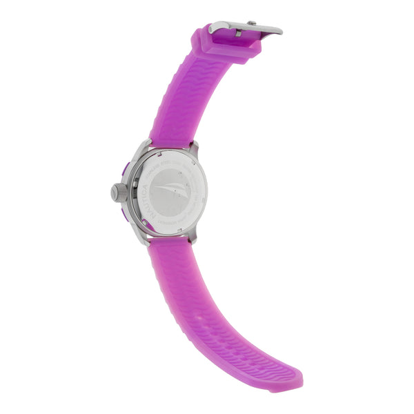 Reloj Nautica para dama en acero inoxidable correa silicona.