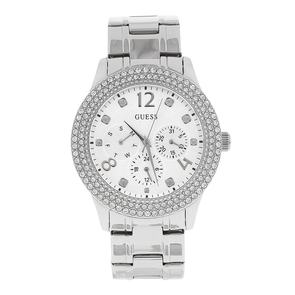 Reloj Guess para dama en acero inoxidable.