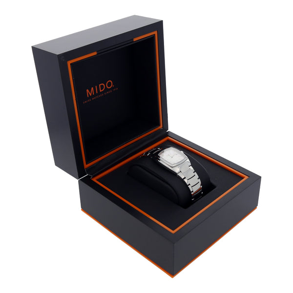 Reloj Mido para dama en acero inoxidable.