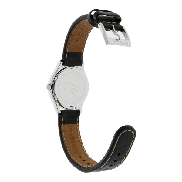 Reloj Mondaine para dama en acero inoxidable correa piel.