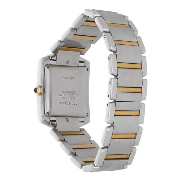 Reloj Cartier para caballero modelo Tank Francaise vistas en oro amarillo 18 kilates.