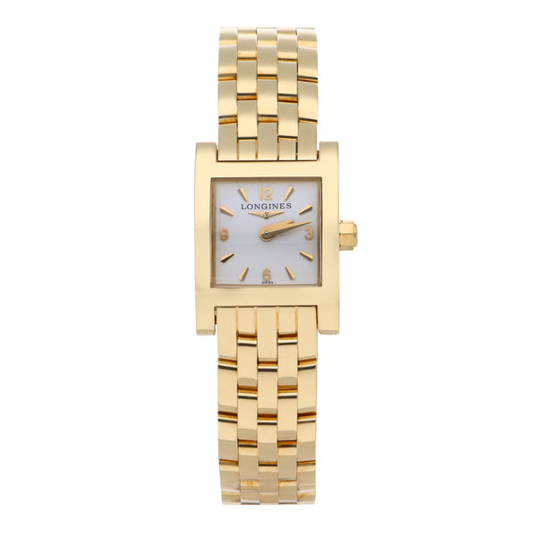 Reloj Longines para dama modelo Dolce Vita en oro amarillo 18 kilates.