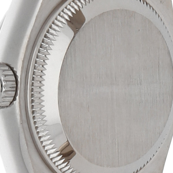 Reloj Rolex para dama modelo Oyster Perpetual DateJust en oro blanco 18 kilates.