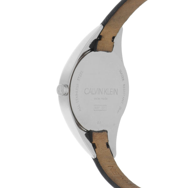 Reloj Calvin Klein para dama en acero inoxidable correa piel.