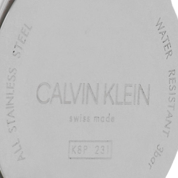 Reloj Calvin Klein para dama en acero inoxidable correa piel.