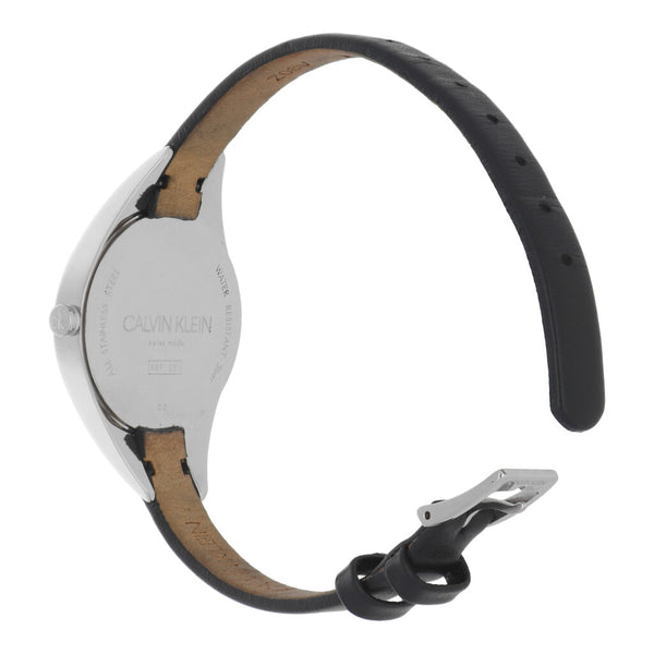 Reloj Calvin Klein para dama en acero inoxidable correa piel.