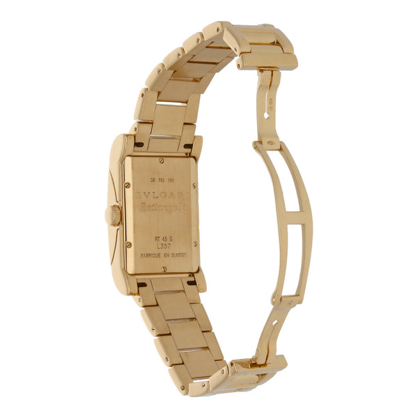 Reloj Bvlgari para dama modelo Rettangolo en oro amarillo 18 kilates.