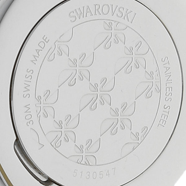 Reloj Swarovski para dama en acero inoxidable correa piel.