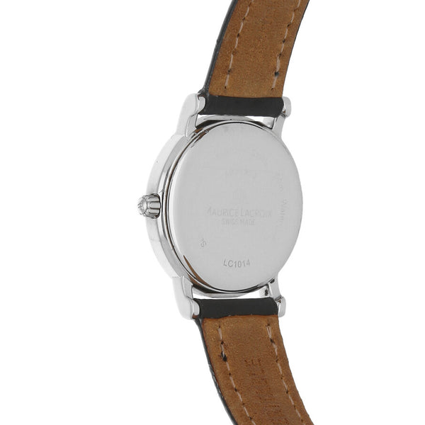 Reloj Maurice Lacroix para dama en acero inoxidable correa piel.