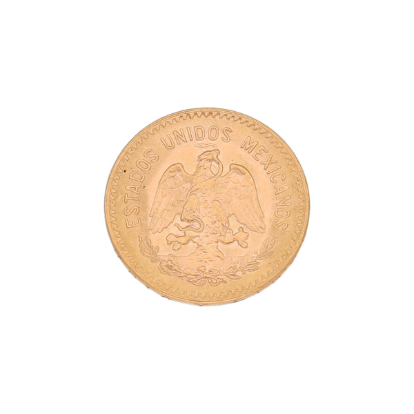 Moneda de diez pesos oro mexicano amarillo 21.6 kilates.