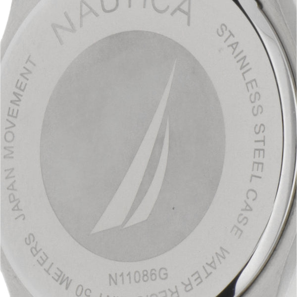 Reloj Nautica para caballero en acero inoxidable correa caucho.