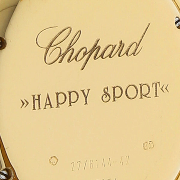 Reloj Chopard para dama modelo Happy Sport caja en oro amarillo 18 kilates.