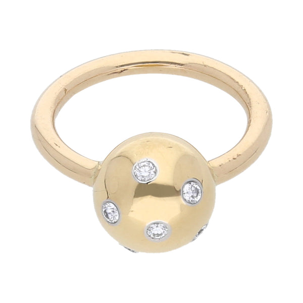 Anillo diseño especial con diamantes firma Tiffany & Co. en oro amarillo 18 kilates y platino 950.