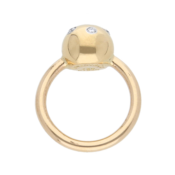 Anillo diseño especial con diamantes firma Tiffany & Co. en oro amarillo 18 kilates y platino 950.