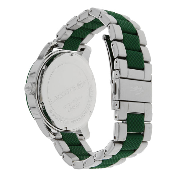 Reloj Lacoste para caballero en acero inoxidable vistas caucho.