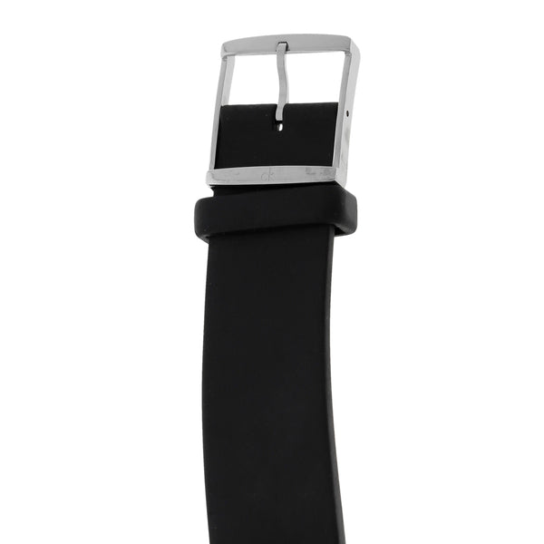 Reloj Calvin Klein para caballero en acero inoxidable correa silicona.