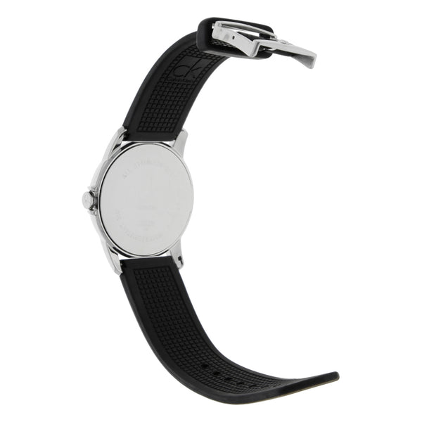 Reloj Calvin Klein para caballero en acero inoxidable correa silicona.