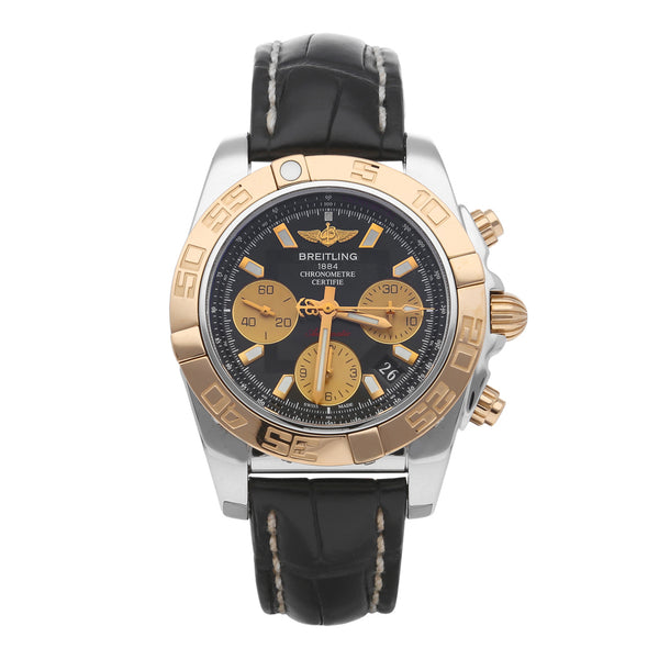 Reloj Breitling para caballero modelo Chronomat 41 bisel en oro amarillo 18 kilates.