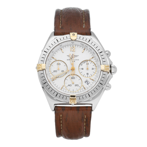 Reloj Breitling para dama modelo Sextant vista de bisel en oro amarillo 18 kilates.