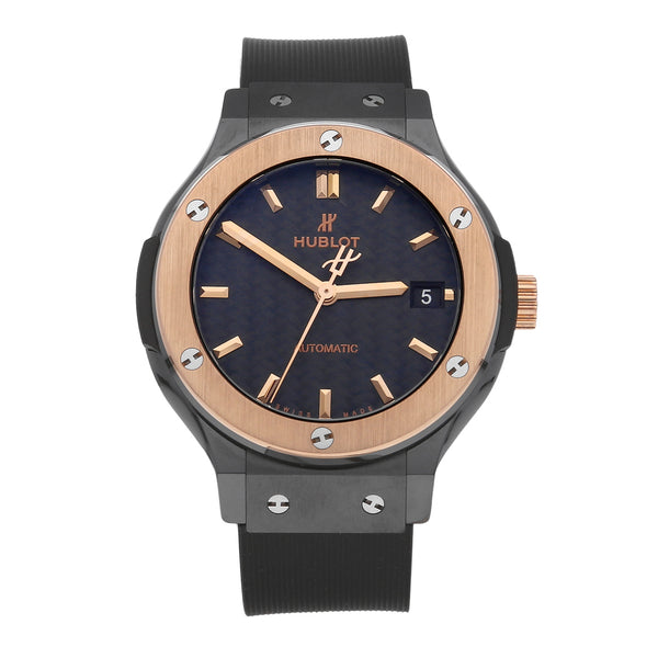 Reloj Hublot para dama/unisex modelo Classic Fusion bisel en oro rosa 18 kilates.