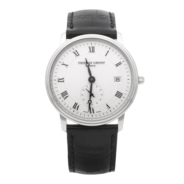 Reloj Frederique Constant para caballero en acero inoxidable correa piel.