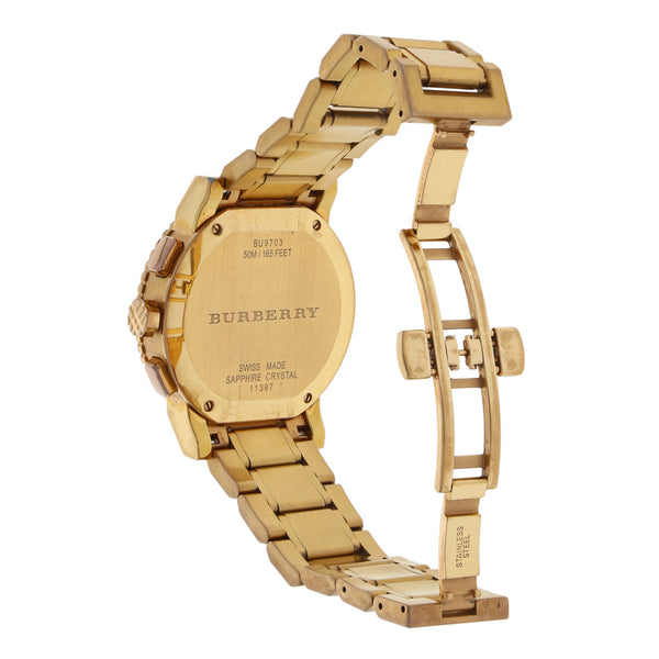 Reloj Burberry para dama en acero chapa.